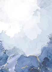 Klassische blaue Aquarell-Flüssigkeitsmalerei-Vektordesignkarte © lavendertime