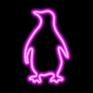 neon penguin light