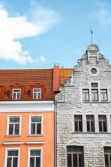 Fototapeta na wymiar Old town medieval houses in Tallinn, Estonia