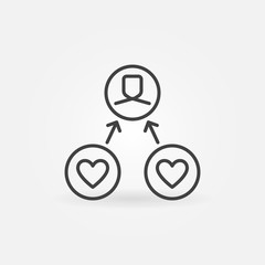 Followers or Likes vector outline concept icon or design element