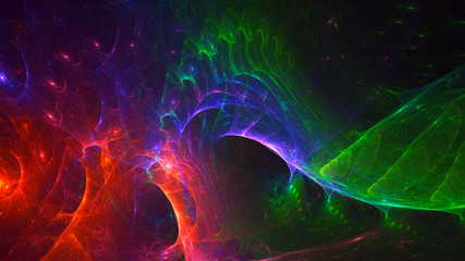 Fractal 3D rendering abstract and shiny background