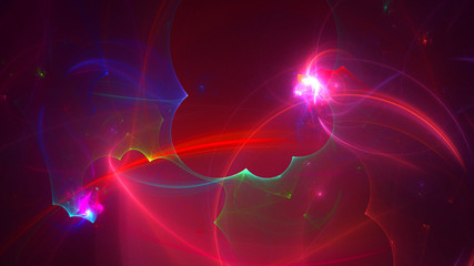 Fractal 3D rendering abstract and shiny background
