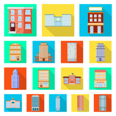 Vector design of municipal and center icon. Collection of municipal and estate stock vector illustration.