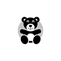 Obraz premium Teddy Bear icon flat style illustration for web