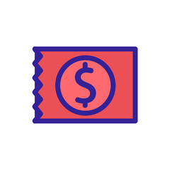 receipt dollar icon vector. Thin line sign. Isolated contour symbol illustration