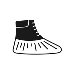 Shoe covers icon. Protective medical covers. Isolated sign. Vector illustration in black style on white background