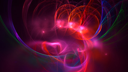 Fractal 3D rendering abstract and shiny background