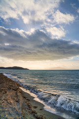 Beach scene with storm cloud