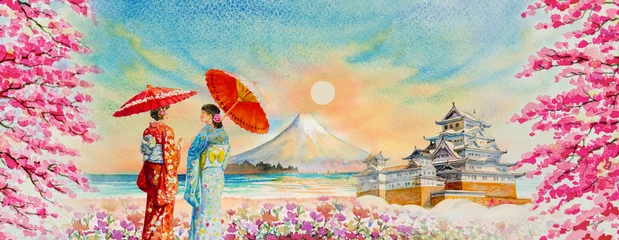 Berühmte Wahrzeichen Japans im Frühjahr. © Painterstock