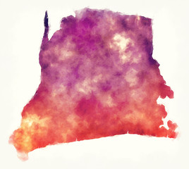 Nickerie district watercolor map of Suriname