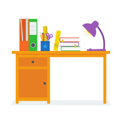 Study Table Vector Design Illustration