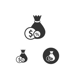 Bag with coin icon. Vector