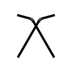 Drinking plastic straw icon isolated on white background