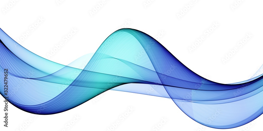 Wall mural color light blue abstract waves design