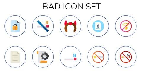 Modern Simple Set of bad Vector flat Icons