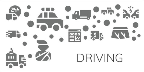 Modern Simple Set of driving Vector filled Icons