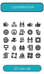 Modern Simple Set of cooperation Vector filled Icons