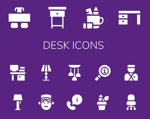 desk icon set