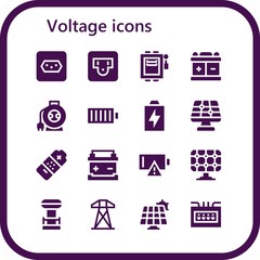 voltage icon set