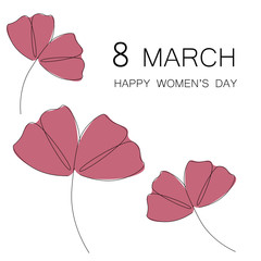 Woman day card with flowers design vector illustration