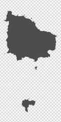 Blank map of Norfolk Island. High quality map Norfolk Island  with provinces on transparent background for your web site design, app, UI.  Oceania. New Zealand. EPS10.