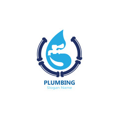 Plumbing logo vector template illustration icon design