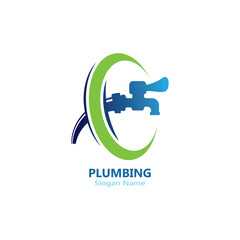 Plumbing logo vector template illustration icon design