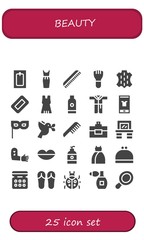 Modern Simple Set of beauty Vector filled Icons