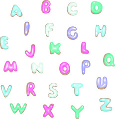 Donut alphabet - vector illustration