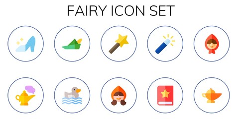 Modern Simple Set of fairy Vector flat Icons