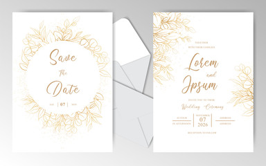 Elegant Hand Drawn Wedding Invitation Cards Template