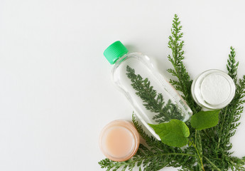 Natural beauty cosmetic product for skincare concept. Copy space.