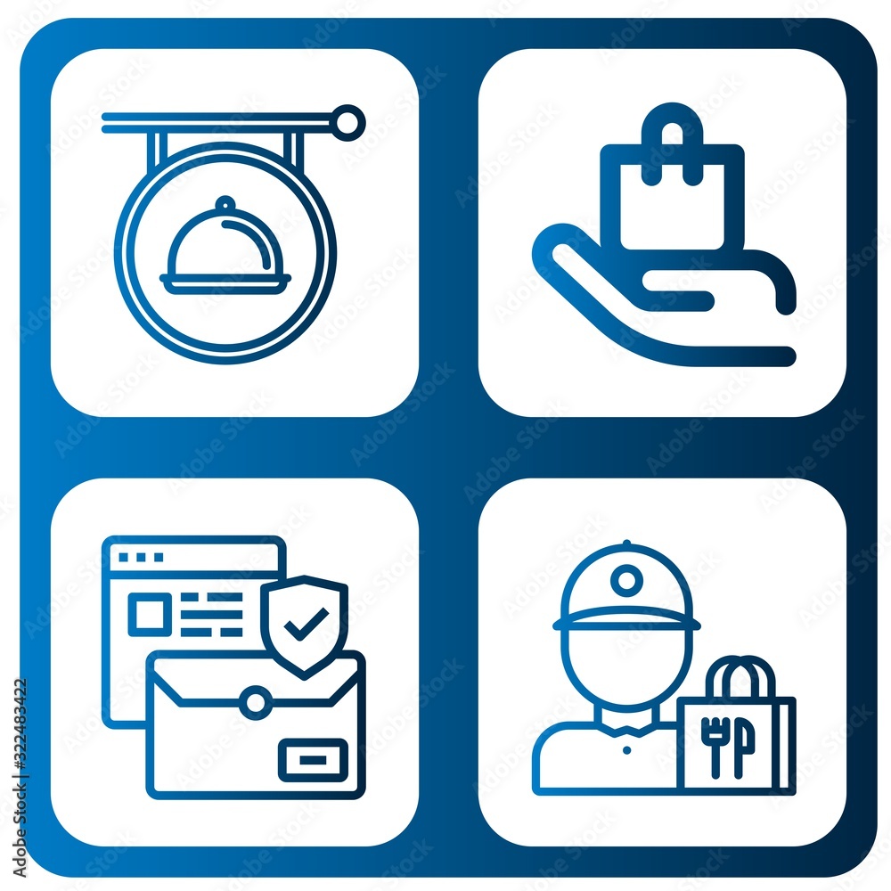 Poster post simple icons set