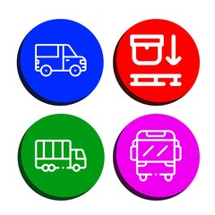 freight simple icons set