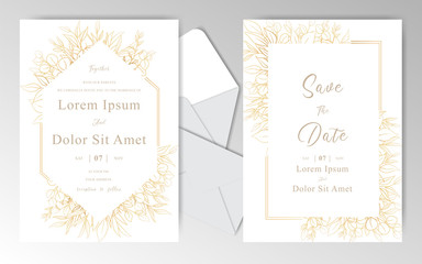 Elegant Hand Drawn Wedding Invitation Cards Template