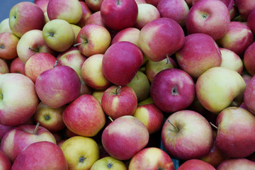 Bunch of red apples in supermarket , healthy food