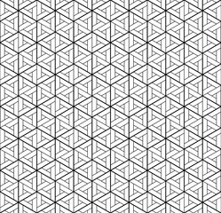 Seamless japanese pattern shoji kumiko in black lines.Diamonds grid.