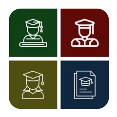 graduating simple icons set