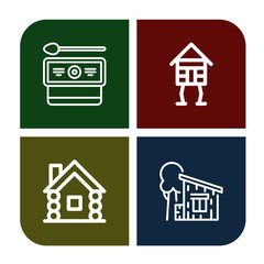 villa simple icons set