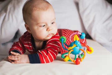 Close up portrait, newborn baby boy