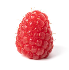 ripe raspberry on white background