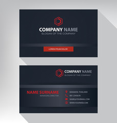 Business card in modern style black Red