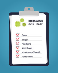 Coronavirus symptoms. China pathogen respiratory coronavirus 2019-ncov