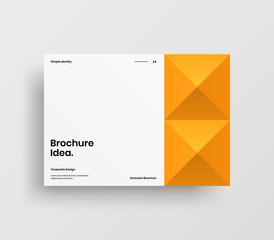 Creative business presentation vector A4 horizontal orientation front page mock up. Modern corporate report cover abstract geometric illustration design layout. Company identity brochure template.
