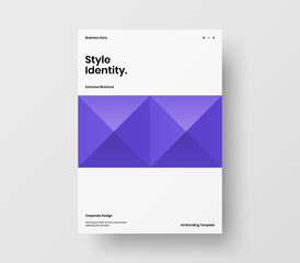 Amazing business presentation vector A4 vertical orientation front page mock up. Modern corporate report cover abstract geometric illustration design layout. Company identity brochure template.