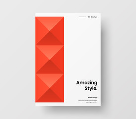 Amazing business presentation vector A4 vertical orientation front page mock up. Modern corporate report cover abstract geometric illustration design layout. Company identity brochure template.