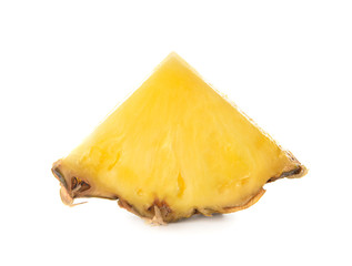 Slice of fresh pineapple on white background