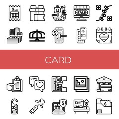 card simple icons set