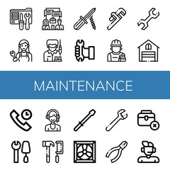maintenance icon set