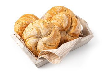 Tasty fresh buns with sesame seeds